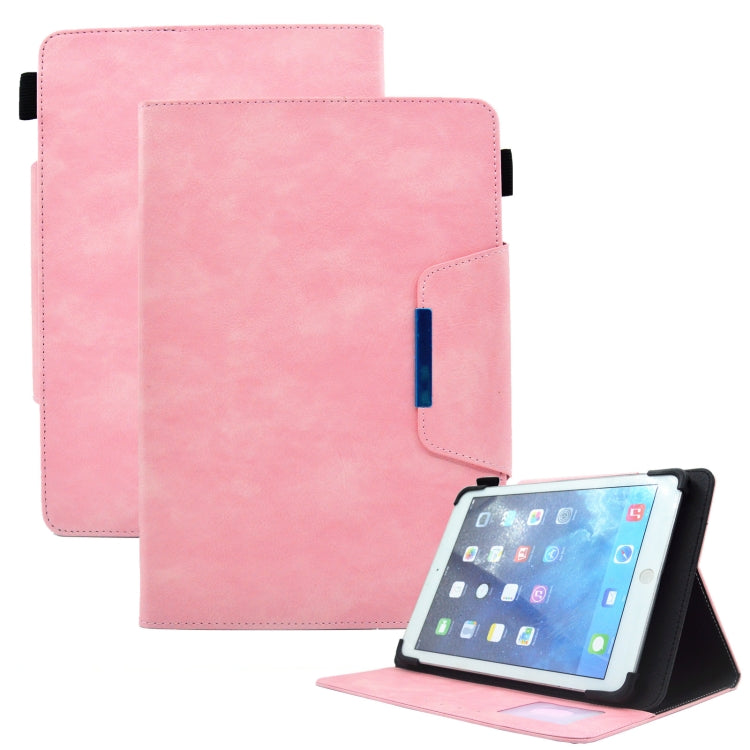 For 8 inch Suede Cross Texture Magnetic Clasp Leather Tablet Case(Pink) - 8 inch by buy2fix | Online Shopping UK | buy2fix