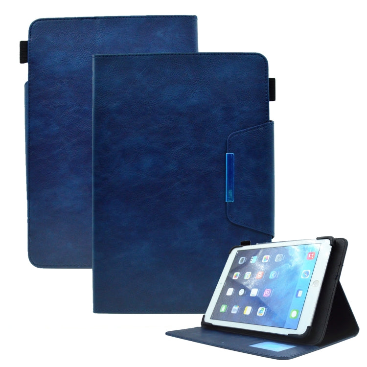 For 8 inch Suede Cross Texture Magnetic Clasp Leather Tablet Case(Blue) - 8 inch by buy2fix | Online Shopping UK | buy2fix