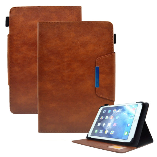 For 8 inch Suede Cross Texture Magnetic Clasp Leather Tablet Case(Brown) - 8 inch by buy2fix | Online Shopping UK | buy2fix