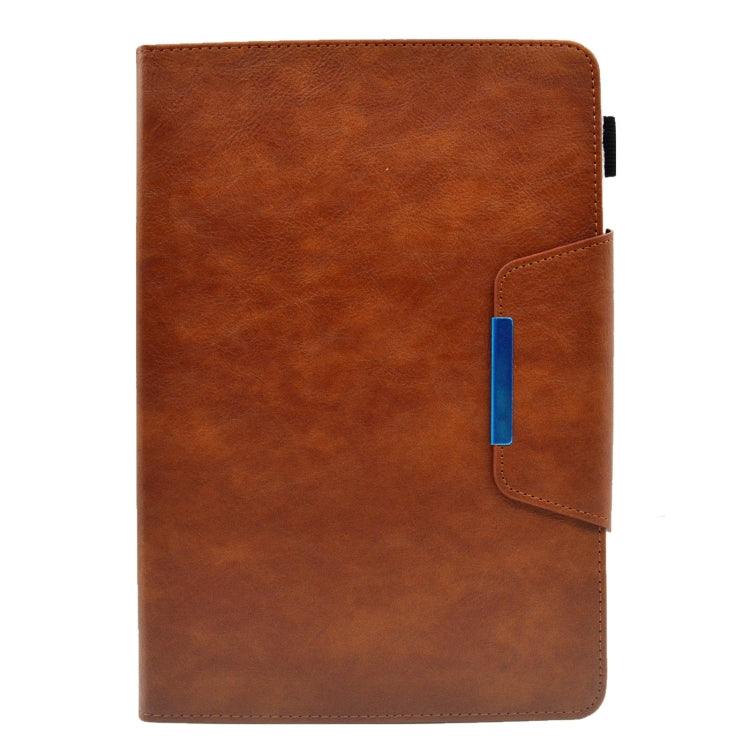 For 8 inch Suede Cross Texture Magnetic Clasp Leather Tablet Case(Brown) - 8 inch by buy2fix | Online Shopping UK | buy2fix