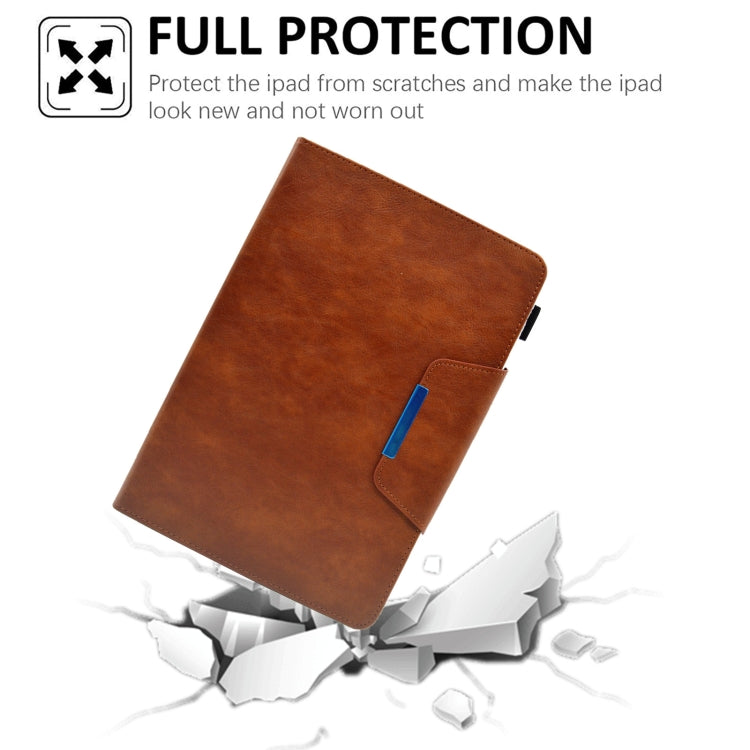For 8 inch Suede Cross Texture Magnetic Clasp Leather Tablet Case(Brown) - 8 inch by buy2fix | Online Shopping UK | buy2fix