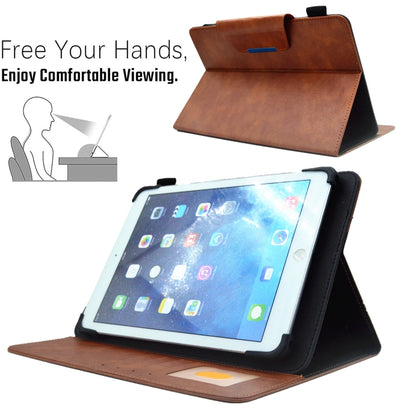 For 8 inch Suede Cross Texture Magnetic Clasp Leather Tablet Case(Brown) - 8 inch by buy2fix | Online Shopping UK | buy2fix