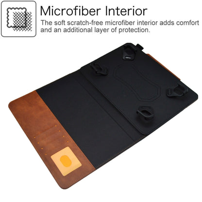 For 8 inch Suede Cross Texture Magnetic Clasp Leather Tablet Case(Brown) - 8 inch by buy2fix | Online Shopping UK | buy2fix