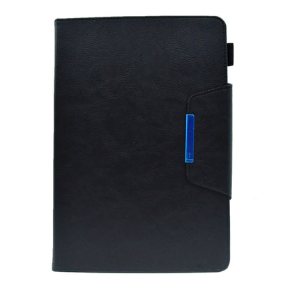 For 10 inch Suede Cross Texture Magnetic Clasp Leather Tablet Case(Black) - 10 - 11 inch by buy2fix | Online Shopping UK | buy2fix