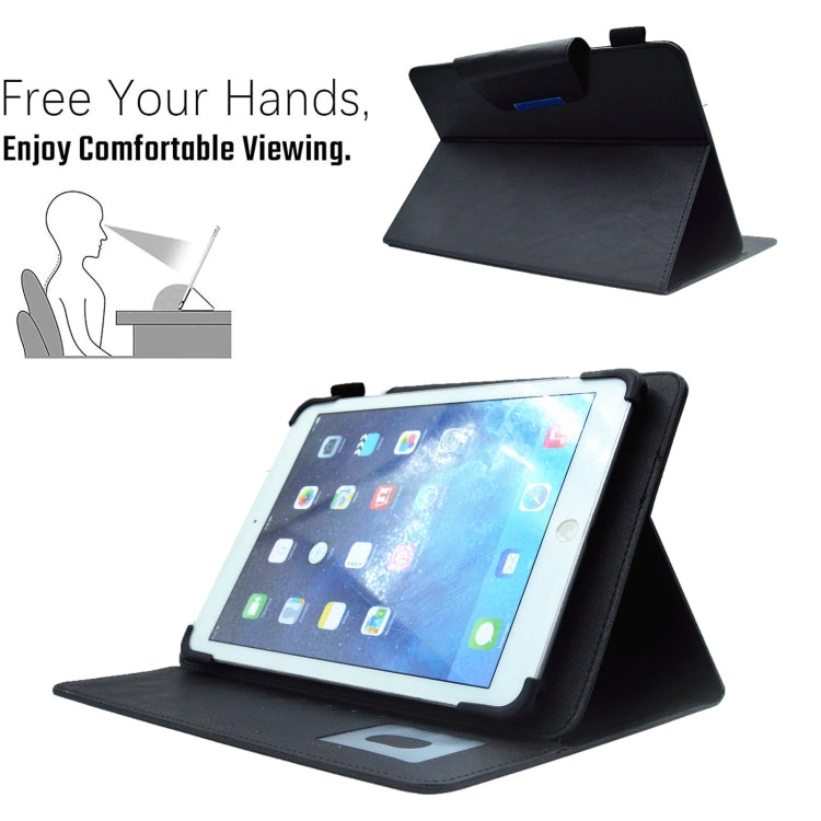 For 10 inch Suede Cross Texture Magnetic Clasp Leather Tablet Case(Black) - 10 - 11 inch by buy2fix | Online Shopping UK | buy2fix