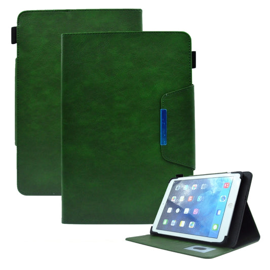 For 10 inch Suede Cross Texture Magnetic Clasp Leather Tablet Case(Green) - 10 - 11 inch by buy2fix | Online Shopping UK | buy2fix