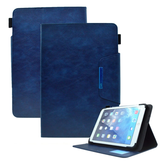 For 10 inch Suede Cross Texture Magnetic Clasp Leather Tablet Case(Blue) - 10 - 11 inch by buy2fix | Online Shopping UK | buy2fix