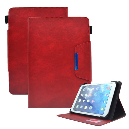 For 10 inch Suede Cross Texture Magnetic Clasp Leather Tablet Case(Red) - 10 - 11 inch by buy2fix | Online Shopping UK | buy2fix