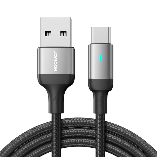 JOYROOM S-UC027A10 Extraordinary Series 3A USB-A to USB-C / Type-C Fast Charging Data Cable, Cable Length:1.2m(Black)