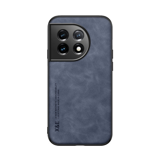 For OnePlus 11 Lamba Skin Feel Magnetic Leather Phone Case(Blue) - OnePlus Cases by buy2fix | Online Shopping UK | buy2fix