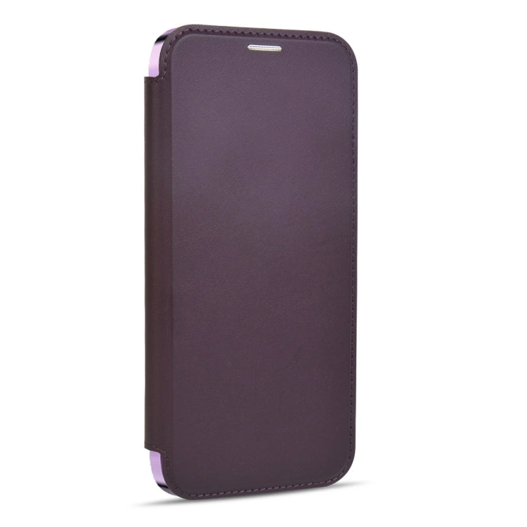 For iPhone 12 Pro MagSafe Magnetic RFID Anti-theft Leather Phone Case(Dark Purple) by buy2fix