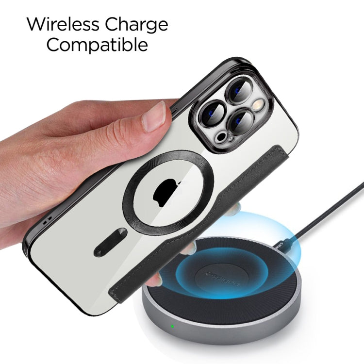 For iPhone 12 Pro MagSafe Magnetic RFID Anti-theft Leather Phone Case(Dark Purple) by buy2fix