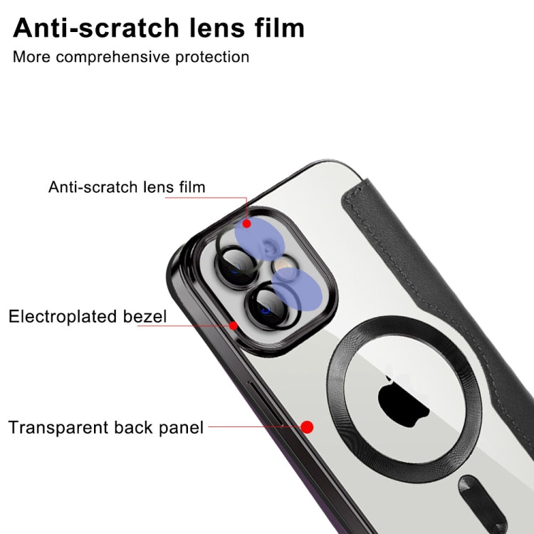 For iPhone 11 MagSafe Magnetic RFID Anti-theft Leather Phone Case(Dark Purple) by buy2fix