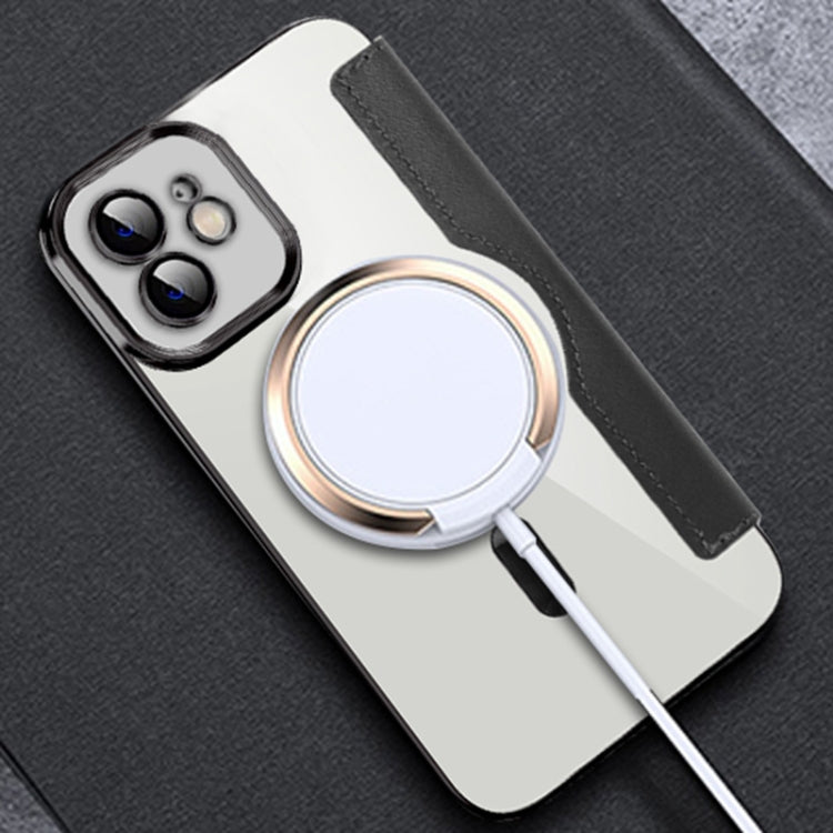 For iPhone 11 MagSafe Magnetic RFID Anti-theft Leather Phone Case(Dark Purple) by buy2fix