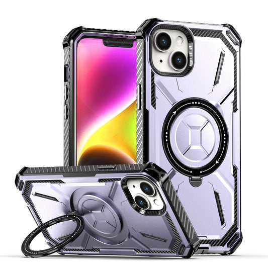 For iPhone 14 Plus Armor Series Holder Phone Case(Light Purple) - iPhone 14 Plus Cases by buy2fix | Online Shopping UK | buy2fix