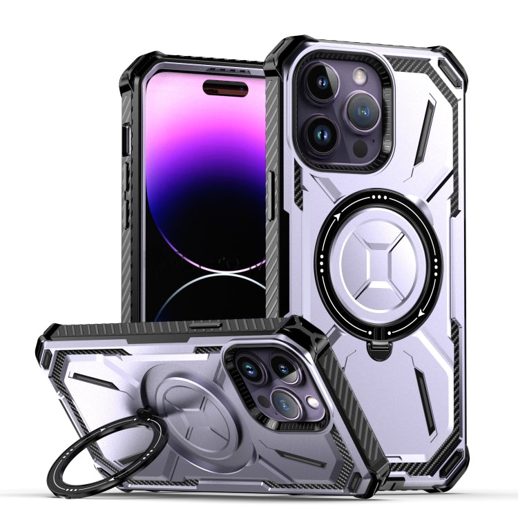 For iPhone 14 Pro Max Armor Series Holder Phone Case(Light Purple) - iPhone 14 Pro Max Cases by buy2fix | Online Shopping UK | buy2fix