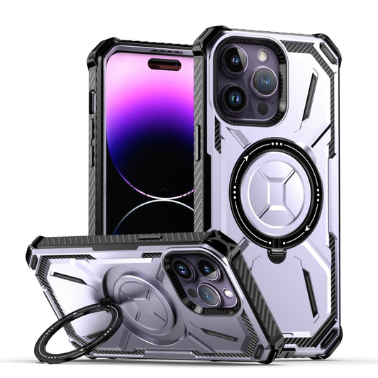 For iPhone 14 Pro Max Armor Series Holder Phone Case(Light Purple) - iPhone 14 Pro Max Cases by buy2fix | Online Shopping UK | buy2fix