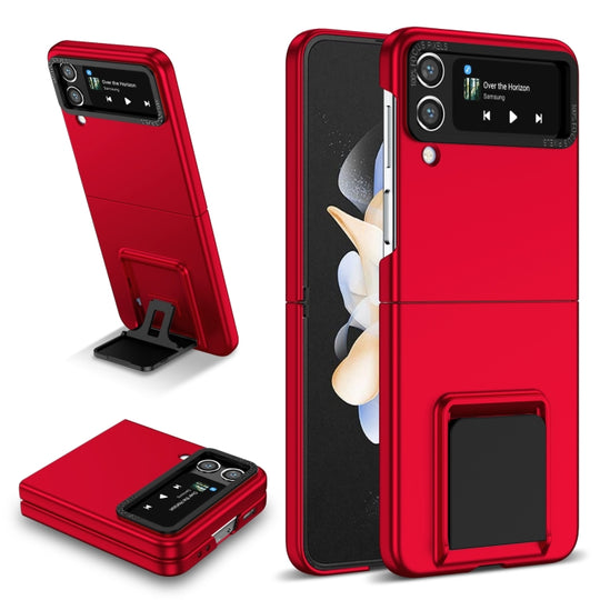 For Samsung Galaxy Z Flip4 5G Three-dimensional Folding Holder PC Phone Case(Red)
