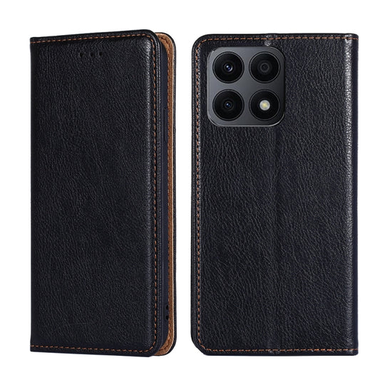 For Honor X8A Gloss Oil Solid Color Magnetic Leather Phone Case(Black)