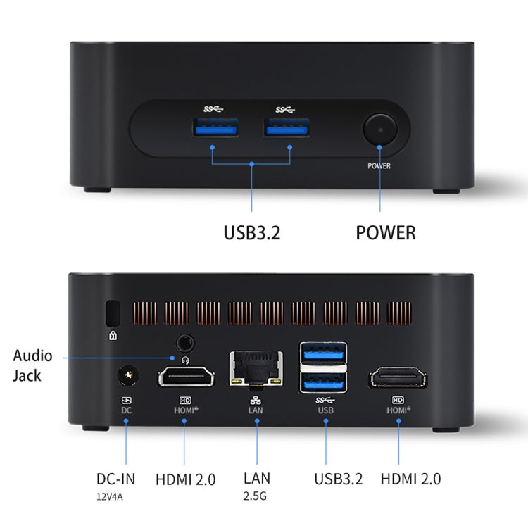 ZX03 Windows 11 Mini PC, Intel Twin Lake N150, Support Dual HDMI Output, Spec:16GB+512GB(EU Plug) by buy2fix