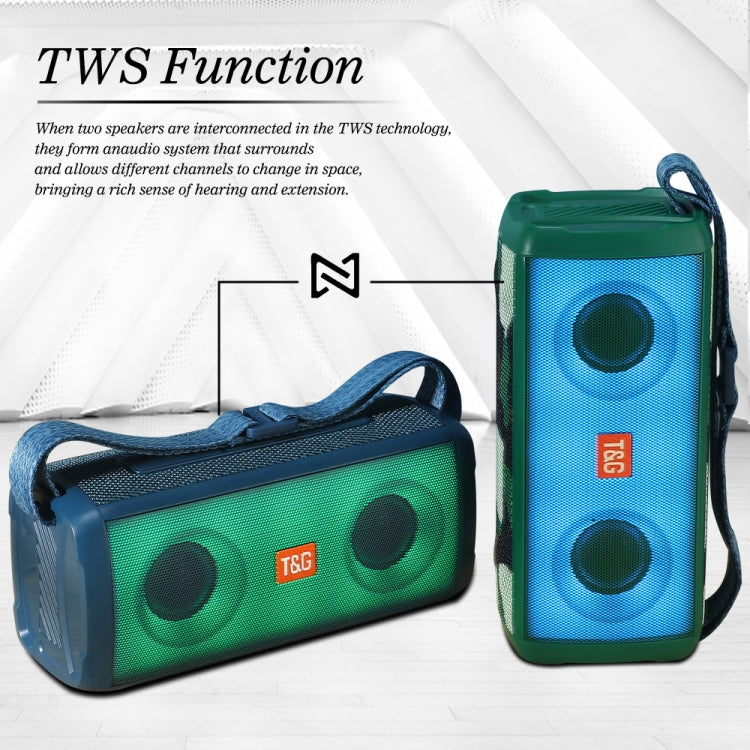 T&G TG345 Portable Outdoor Color LED Wireless Bluetooth Speaker(Blue) - Desktop Speaker by T&G | Online Shopping UK | buy2fix