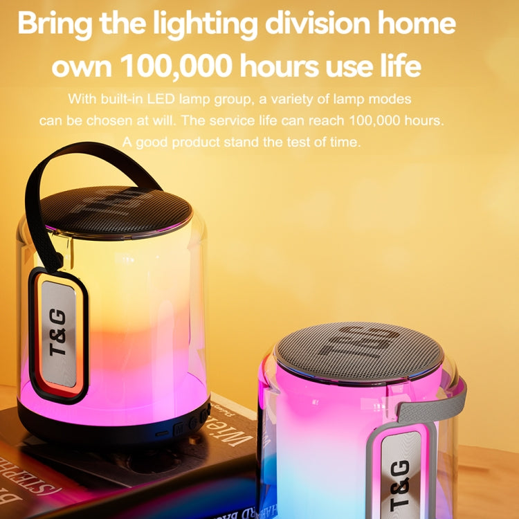 T&G TG376 360 Degree Full Screen LED Light RGB Multicolor Wireless Bluetooth Speaker Subwoofer(Blue) - Desktop Speaker by T&G | Online Shopping UK | buy2fix
