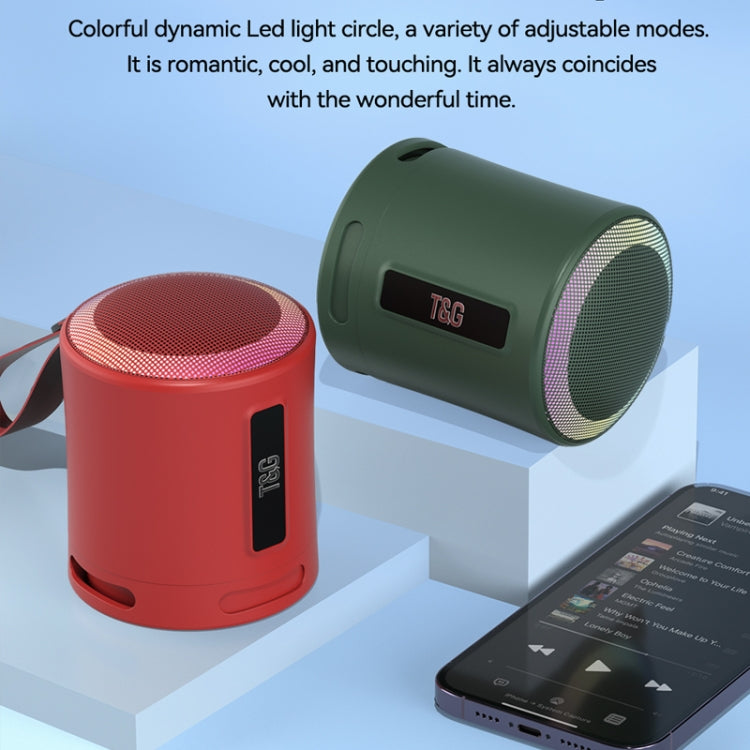 T&G TG373 Outdoor Portable LED Light RGB Multicolor Wireless Bluetooth Speaker Subwoofer(Grey) - Desktop Speaker by T&G | Online Shopping UK | buy2fix