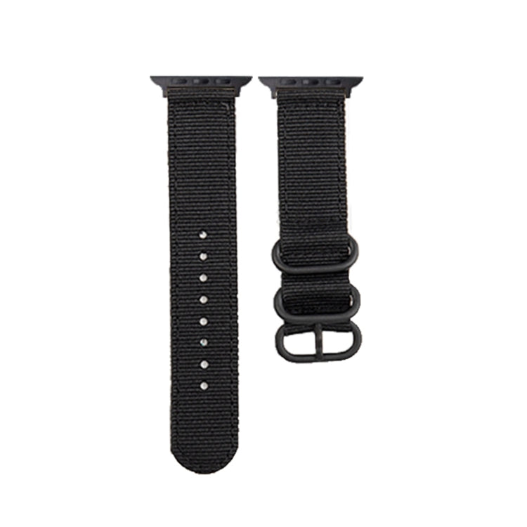 Black Buckle Canvas Watch Band For Apple Watch Ultra 49mm&Watch Ultra 2 49mm / Series 9&8&7 45mm / SE 3&SE 2&6&SE&5&4 44mm / 3&2&1 42mm(Black) by buy2fix