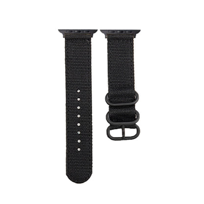 Black Buckle Canvas Watch Band For Apple Watch Ultra 49mm&Watch Ultra 2 49mm / Series 9&8&7 45mm / SE 3&SE 2&6&SE&5&4 44mm / 3&2&1 42mm(Black) by buy2fix