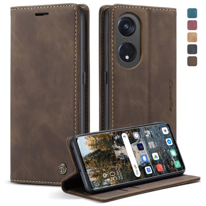For OPPO Reno8 T 5G CaseMe 013 Multifunctional Horizontal Flip Leather Phone Case(Coffee) - OPPO Cases by CaseMe | Online Shopping UK | buy2fix