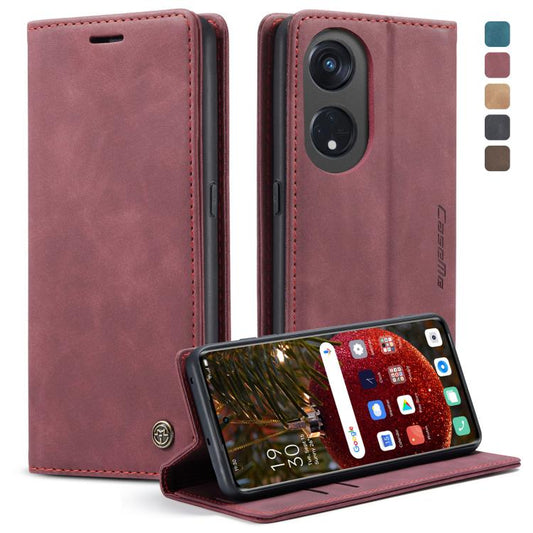 For OPPO Reno8 T 5G CaseMe 013 Multifunctional Horizontal Flip Leather Phone Case(Wine Red) - OPPO Cases by CaseMe | Online Shopping UK | buy2fix