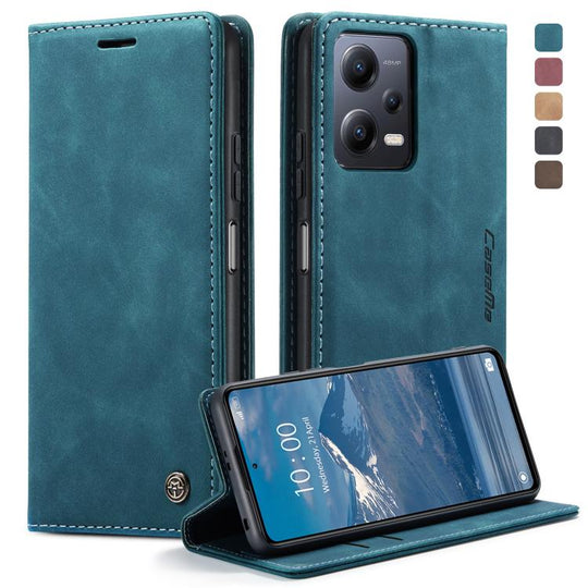 Pour Xiaomi Redmi Note 12 5G / Poco X5 CaseMe 013 Étui de téléphone en cuir à rabat horizontal multifonctionnel (bleu)