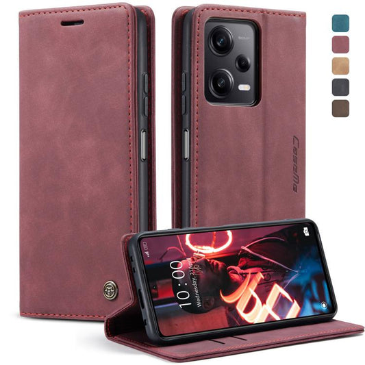 For Xiaomi Redmi Note 12 Pro 5G / Poco X5 Pro CaseMe 013 Multifunctional Horizontal Flip Leather Phone Case(Wine Red) - Xiaomi Cases by CaseMe | Online Shopping UK | buy2fix