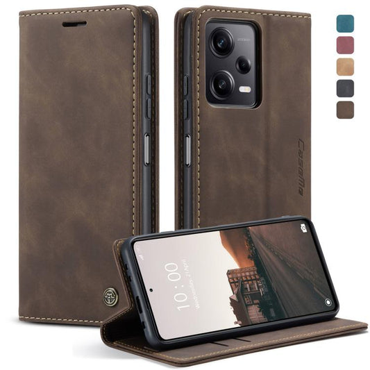 For Xiaomi Redmi Note 12 Pro+ 5G CaseMe 013 Multifunctional Horizontal Flip Leather Phone Case(Coffee) - Xiaomi Cases by CaseMe | Online Shopping UK | buy2fix