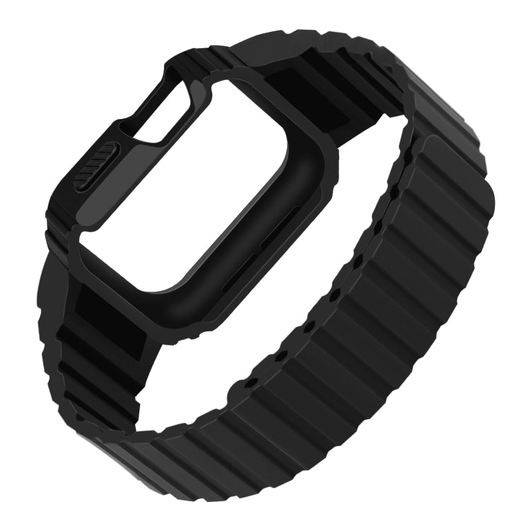 Silicone Integrated Frame Watch Band For Apple Watch Ultra 49mm(Black) by buy2fix
