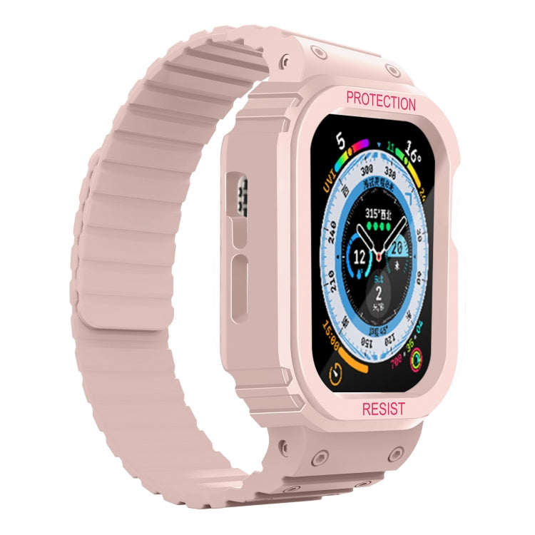 Silicone Integrated Frame Watch Band For Apple Watch Ultra 49mm(Pink) by buy2fix