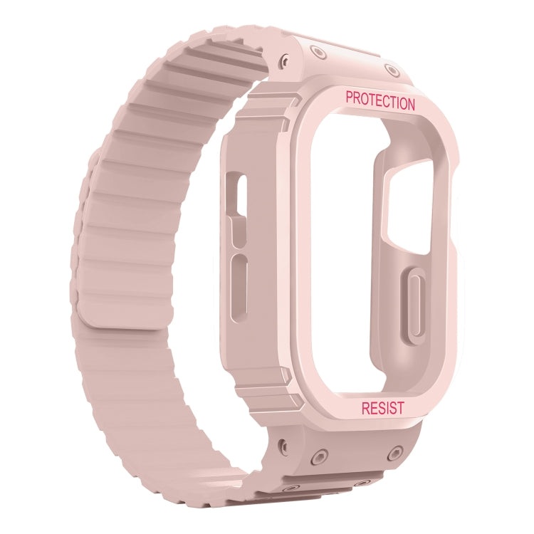 Silicone Integrated Frame Watch Band For Apple Watch Ultra 49mm(Pink) by buy2fix