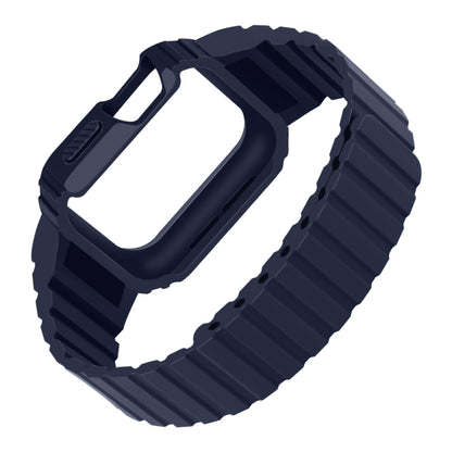 Silicone Integrated Frame Watch Band For Apple Watch Ultra 49mm(Midnight Blue) by buy2fix