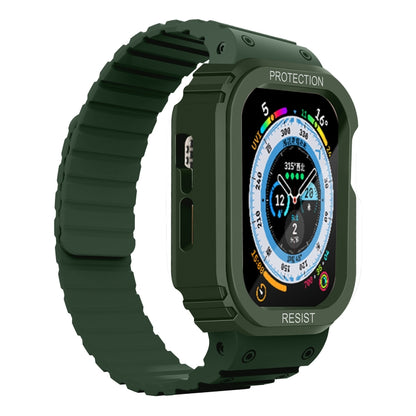 Silicone Integrated Frame Watch Band For Apple Watch Ultra 49mm(Green) by buy2fix
