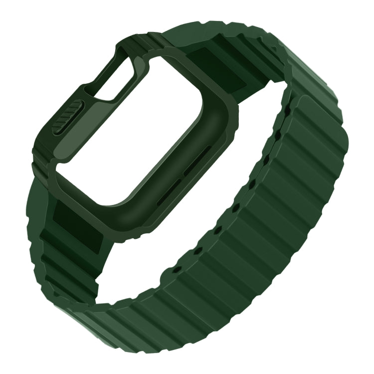 Silicone Integrated Frame Watch Band For Apple Watch Ultra 49mm(Green) by buy2fix