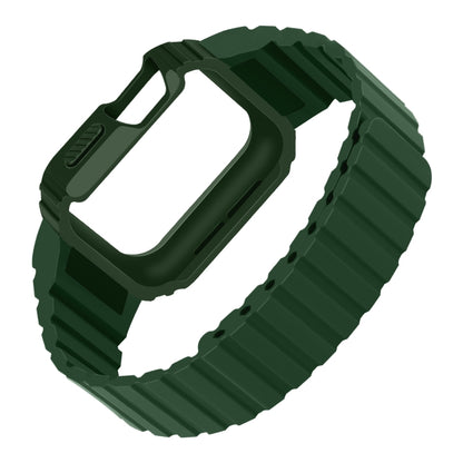 Silicone Integrated Frame Watch Band For Apple Watch Ultra 49mm(Green) by buy2fix