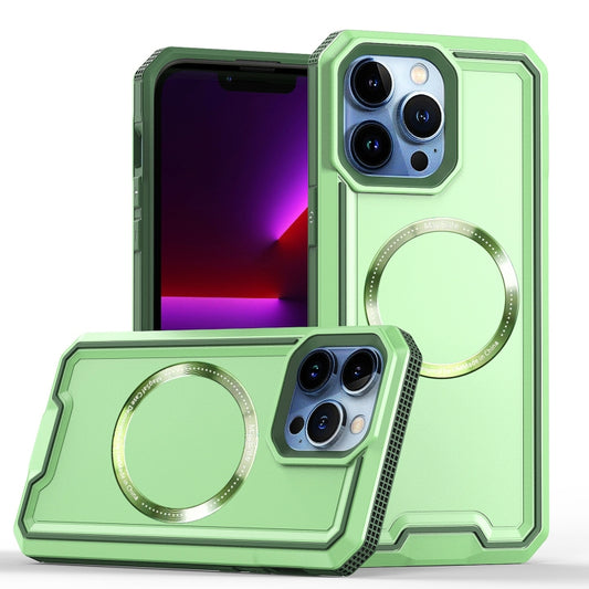 For iPhone 8 Plus / 7 Plus / 6 Plus Armour Two-color MagSafe Magnetic TPU + PC Phone Case(Green) by buy2fix