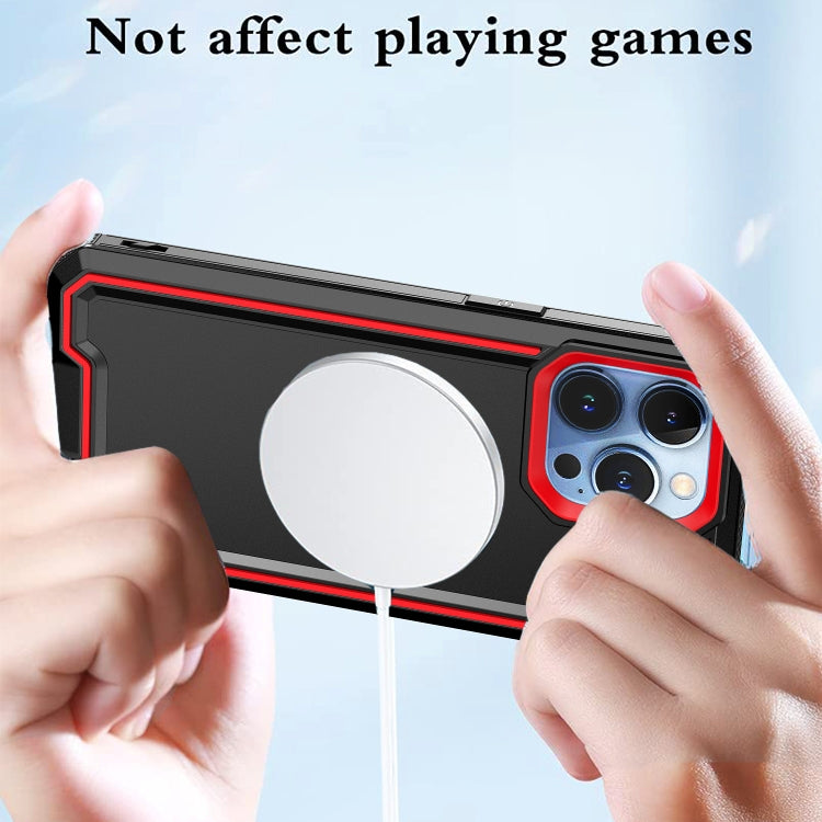 For iPhone 8 Plus / 7 Plus / 6 Plus Armour Two-color MagSafe Magnetic TPU + PC Phone Case(Black + Red) by buy2fix