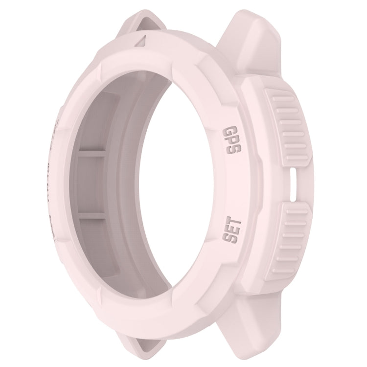 For Garmin Instinct Crossover Armor Hollow Watch Protective Case(Light Pink) - Watch Cases by buy2fix | Online Shopping UK | buy2fix