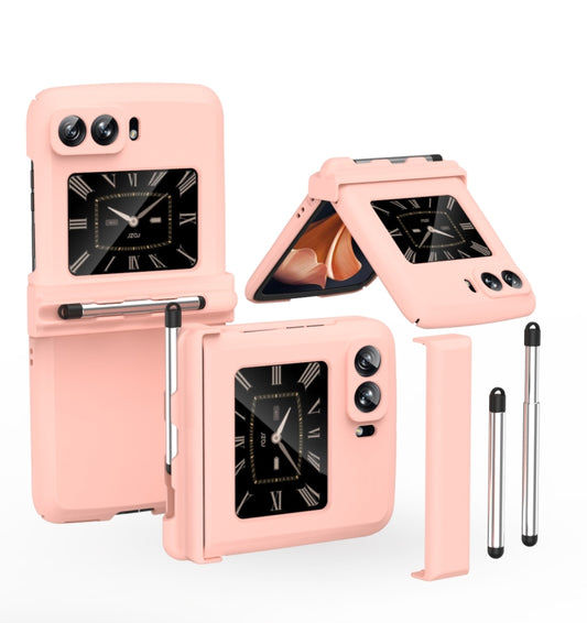 For Motorola Razr 2022 Macaron Three-piece Set Phone Case with Stylus(Pink) by buy2fix