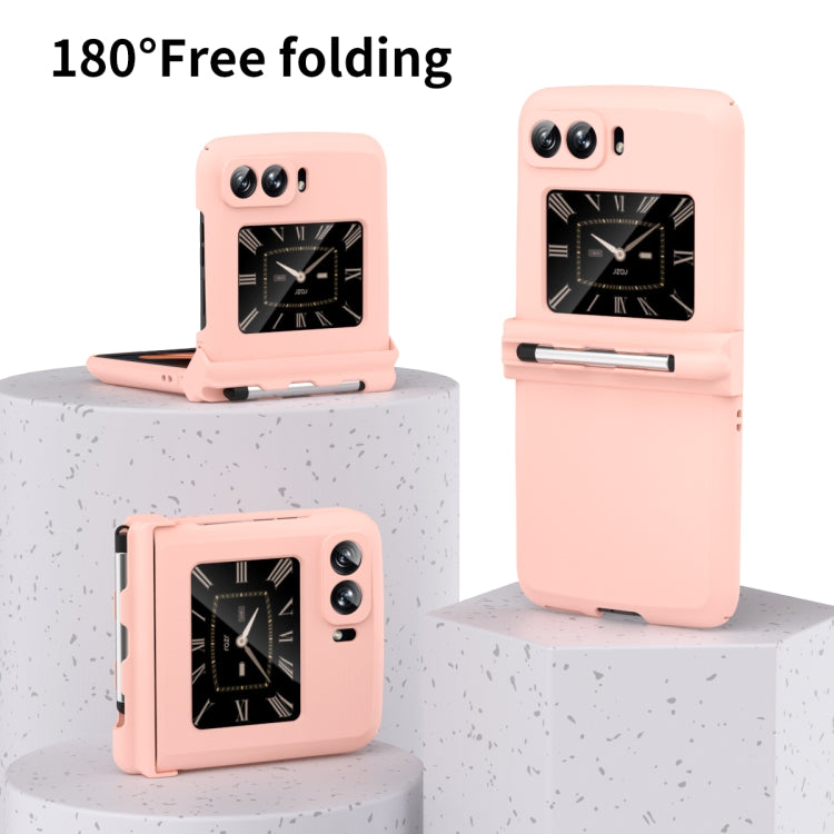 For Motorola Razr 2022 Macaron Three-piece Set Phone Case with Stylus(Pink) by buy2fix