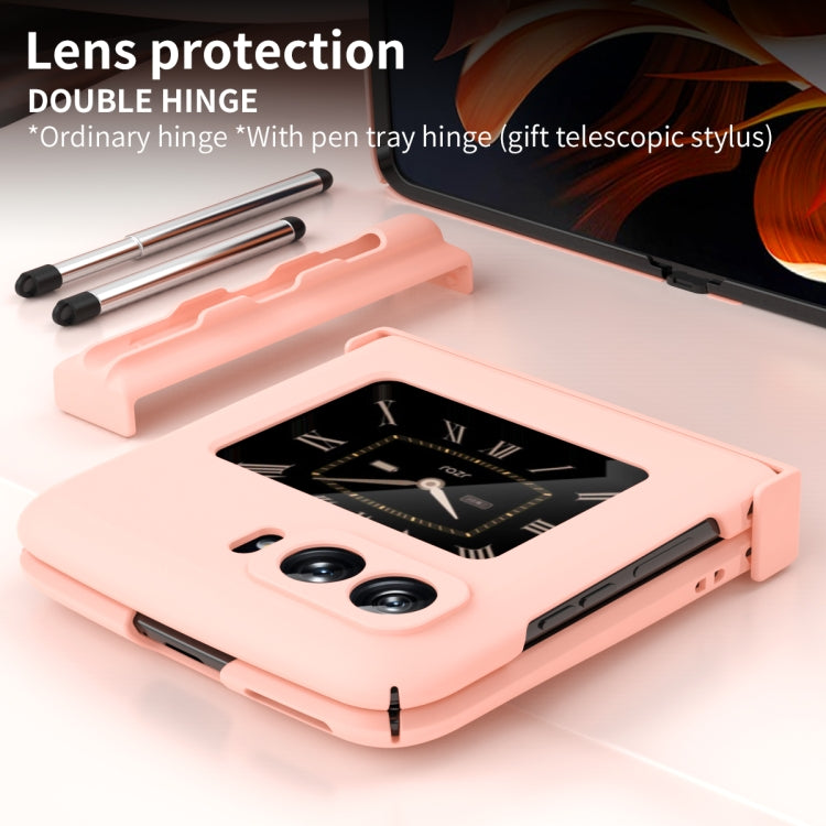 For Motorola Razr 2022 Macaron Three-piece Set Phone Case with Stylus(Pink) by buy2fix
