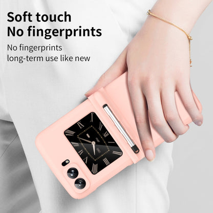 For Motorola Razr 2022 Macaron Three-piece Set Phone Case with Stylus(Pink) by buy2fix