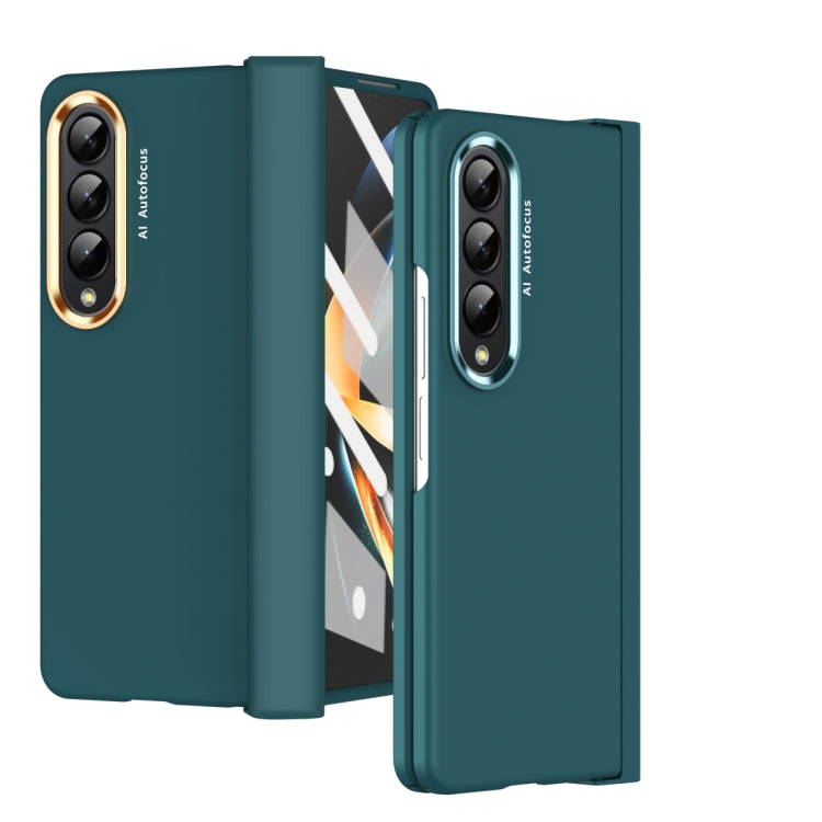 For Samsung Galaxy Z Fold4 5G Skin Feel Two-color Contact Lens Hinge Flip Phone Case(Aoyama Dai) - Galaxy Z Fold4 5G Cases by buy2fix | Online Shopping UK | buy2fix