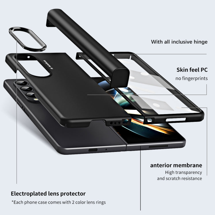 For Samsung Galaxy Z Fold4 5G Skin Feel Two-color Contact Lens Hinge Flip Phone Case(Transparent) - Galaxy Z Fold4 5G Cases by buy2fix | Online Shopping UK | buy2fix